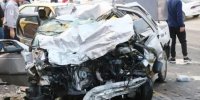 تصاویر | شدت تصادف پژو و نیسان در خروجی دهلران به سمت مهران