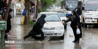 آب‌گرفتگی معابر و خیابان‌های اردبیل
