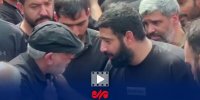 گفت‌وگوی سردار قاآنی با خانواده شهید حاجی‌زاده در مراسم تشییع شهدا