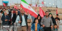 اهتزاز پرچم خدمت‌رسانی در شلمچه