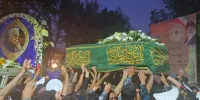 ورود پیکر استاد فرشچیان به آرامگاه صائب تبریزی