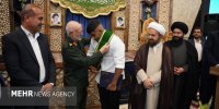 اهدای حکم خادمی حرم شاهچراغ(ع) به «پهلوان غلامرضا فرخی»
