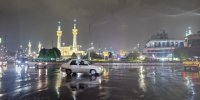 بارش باران پاییزی در جوار بارگاه منور امام رضا(ع)