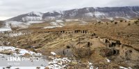 طبیعت برفی روستای دستکند میمند کرمان