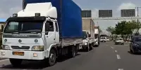 ویدیو/ رژه کامیون‌داران زنجان به یاد جان‌باختگان حادثه بندر شهید رجایی