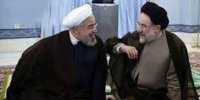 خاتمی و روحانی در مراسم ختم والده محمد شریعتمداری + عکس