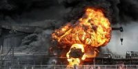 لحظه اولیه انفجار هولناک پمپ بنزین در عراق | شدت انفجار را ببینید