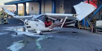 حادثه در فرودگاه تبریز؛ برخورد هواپیما با ساختمان/ عکس