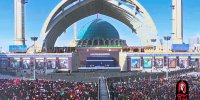 ببینید | لحظه پخش صدای رهبر شهید انقلاب در مصلی تهران