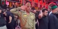 ببینید | اشک‌های جاری یک افسر عراقی با ادای احترام نظامی در وداع با رهبر شهید انقلاب