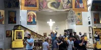 ببینید | انفجار بسته بمب‌گذاری شده در کلیسای مسیحی‌ها در حماه سوریه