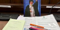 عکس | نمایندگان مجلس جامو و کشمیر شعارهایی در حمایت از ایران سر دادند