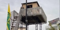 نصب برجک نگهبانی در نزدیکی مترو شهدای هفت تیر + عکس