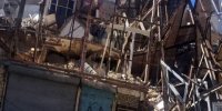 ریزش یک ساختمان در ملازینال تبریز