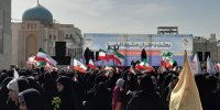 گلباران حرم رضوی در روز دختر به نیابت از دختران شهید میناب