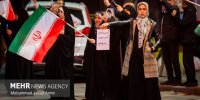 تجمع شبانه مردم قزوین در حمایت از ایران
