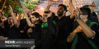 شب عاشورای حسینی در خیابان های منتهی به حرم امام رضا(ع)