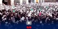 فیلم کامل اقامه نماز بر پیکر رهبر شهید توسط آیت‌الله سیدمحمدتقی حکیم