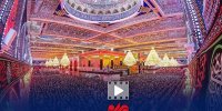 تصاویری از اقامه نماز بر پیکر آقای شهید در حرم مطهر حضرت عباس (ع)