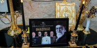 مراسم چهلمین روز تدفین رهبر شهید در کربلا با حضور رئیس مجلس/ از اشک های قالیباف تا تابلو یادبود فرماندهان ترور شده ایران/ خانم نماینده هم بود + تصاویر