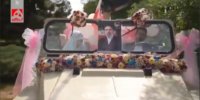 تصاویری از خودرو نظامی گل زده برای مراسم جشن «زوج‌های جان‌فدا» + جزئیات برگزاری مراسم