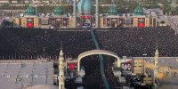 تصاویر هوایی از سیل خروشان جمعیت نمازگزار بر پیکر رهبر شهید