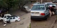 سیل در کرج ماشین‌ها را با خود برد! | ببینید
