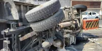تصادف زنجیره‌ای ۱۲ خودرو در بزرگراه یادگار امام؛ ۵ نفر مصدوم شدند + تصاویر