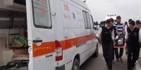 واژگونی آمبولانس در برخورد با تریلی
