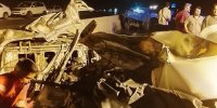 تصادف مرگبار دو خودروی سواری؛ ۲ نفر از سرنشینان دنا بر اثر حریق ناشی از تصادف جان باختند