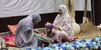 هنرنمایی زنان قشم در بزرگ‌ ترین گلابتون‌دوزی ایران | روایت دوخت نقشه قشم با یک هنر بومی