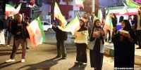 تصویری جالب از حضور یک زن در تجمع شبانه تهران با طوطی سبز و پرچم ایران