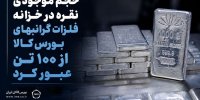 حجم موجودی نقره در خزانه فلزات گرانبهای بورس کالا از ۱۰۰ تن عبور کرد