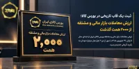 ارزش معاملات بازار مالی و مشتقه از ۲۰۰۰ همت گذشت