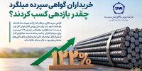 بازده ۱۲۲ درصدی خریداران گواهی سپرده میلگرد