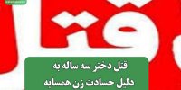 قتل دختر سه ساله به دلیل حسادت زن همسایه