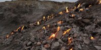 کوه شعله ور در آتش از عجایب طبیعی خوزستان