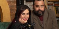 فیلم|برگزاری مراسم خاکسپاری همسر نسیم ادبی همراه با دف نوازی