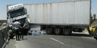 حادثه تکراری قیچی کردن تریلر در بزرگراه های اصفهان