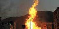 فیلم انفجار لوله گاز در یزد