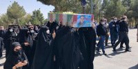 پیکر شهید اینانلو در منطقه ویژه اقتصادی و فرودگاه بین المللی  پیام تشییع شد 