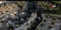ویدئوی پهپاد از یک گسل به جا مانده پس از زلزله در استان هاتای ترکیه