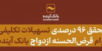 تحقق 96 درصدی تسهیلات تکلیفی وام قرض‌الحسنه ازدواج بانک آینده