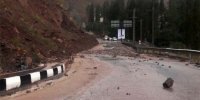 بارش باران شدید و تگرگ در شمیرانات/رانش زمین در شمشک