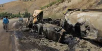 (تصاویر) واژگونی تانکر سوخت در گردنه مروارید