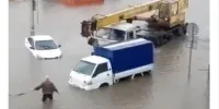 آبگرفتگی فرودگاه شرمتیوو در مسکو