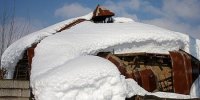 میزان خسارت برف به خانه های روستایی فومن