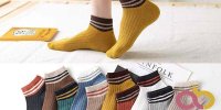 عکس جوراب کالج شیشه ای رنگ پا