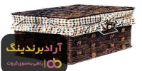 قیمت سبد میوه درب دار حصیری چوبی رنگی