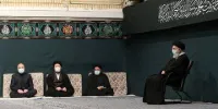 حضور سیدحسن خمینی کنار روسای دو قوه در مراسم عزاداری فاطمیه + عکس